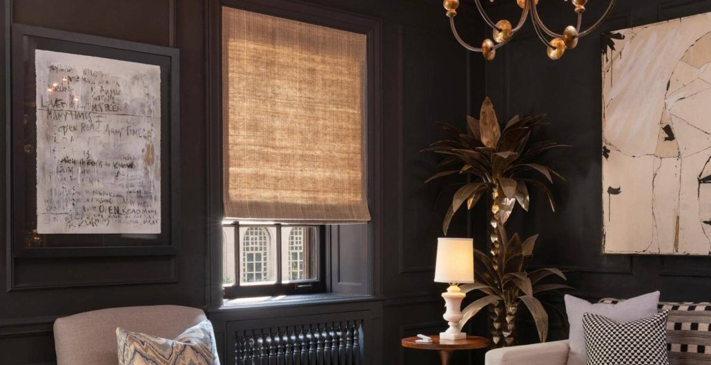 Lutron Shades and Curtains: Privacy and Light Control 1 Motorized Lutron shades filtering light in luxury NYC living room