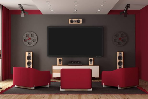 Smart Home Automation Company in New York NYC 15 modern-home-cinema-with-flat-tv-and-audio-equipmen